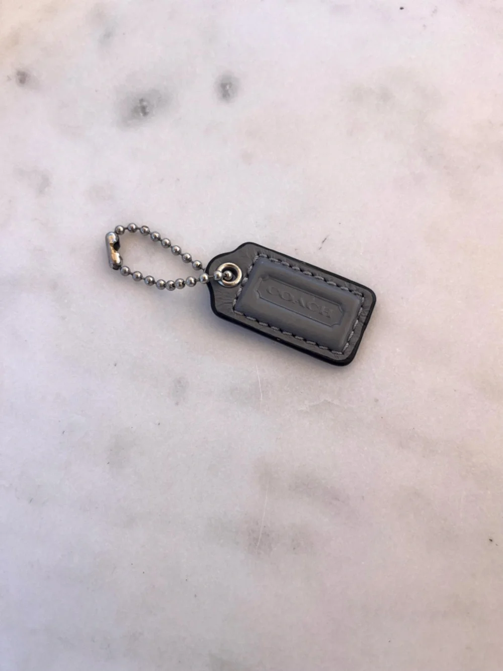 COACH Vintage Mini Patent Leather Hang Tag, Gray